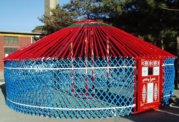 Tenda di Yurt del mongolian di stile della cima rotonda con il materiale ignifugo del PVC
