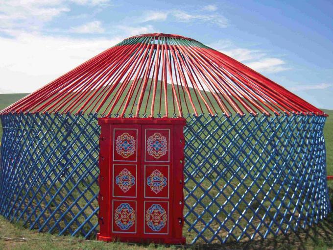Tenda resistente di Yurt del mongolian del vento con il sostegno galvanizzato circolare del tubo d'acciaio
