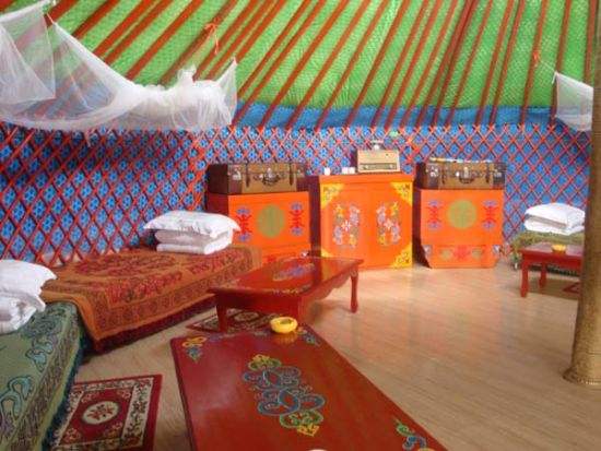Tenda resistente di Yurt del mongolian del vento con il sostegno galvanizzato circolare del tubo d'acciaio