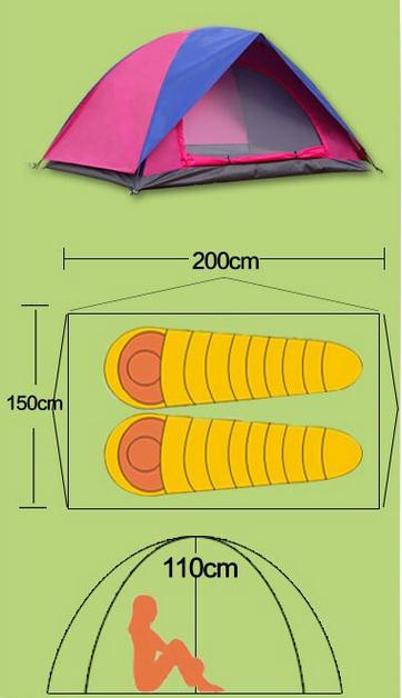 Tenda di campeggio UV anti- non tossica di 2 stanze con i materiali di protezione dell'ambiente