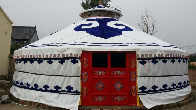 Tenda di Yurt del mongolian della struttura di legno di bianco 100% impermeabile per la sistemazione di hotel