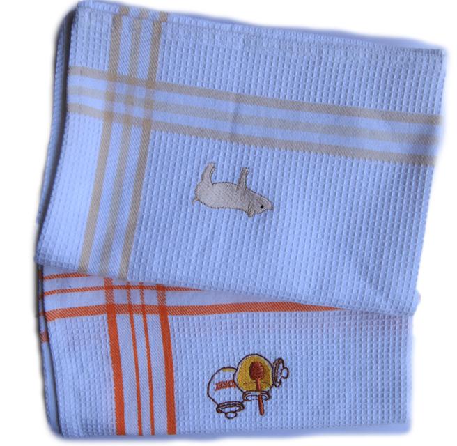 Gli asciugamani di tè floreali svegli con il logo ricamato, abitudine hanno stampato gli asciugamani di tè 
