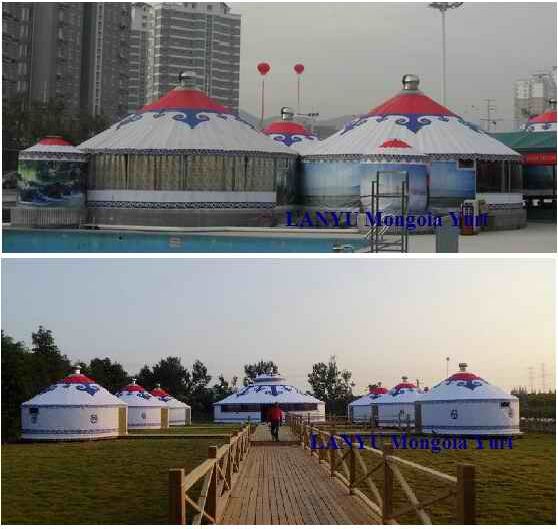 Tenda di lusso di Yurt GER del mongolian del partito all'aperto della cupola